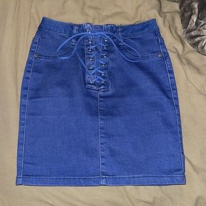 Missguided corset denim mini skirt